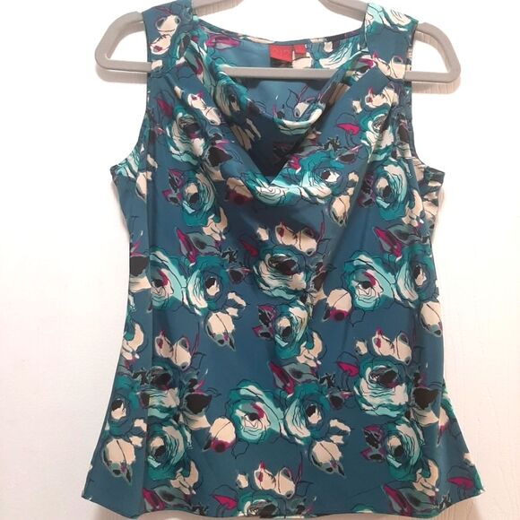 212 Collection Cowl Neck Boho Granny  Sleeveless Tank Top Small - Picture 1 of 7